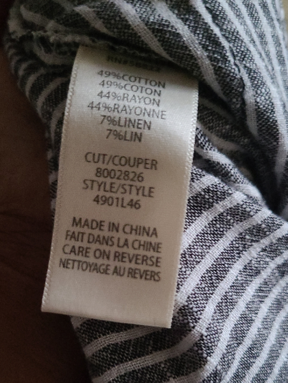 Max Studio Striped Sleeveless Pin Stripe Jumpsuit Rumper Cotton Linen Blend Sm - Picture 14 of 14